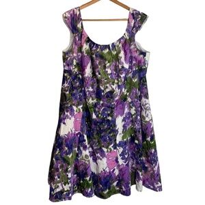 Signature Ella Watercolor Empire Waist Dress, [Sz 22W]